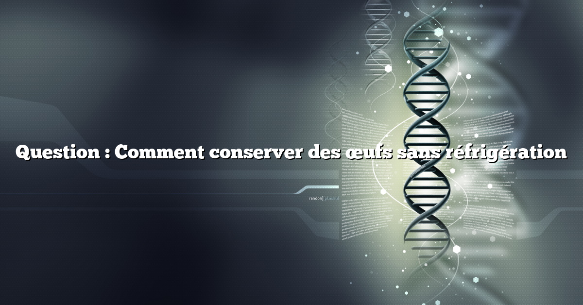 Question : Comment conserver des œufs sans réfrigération
